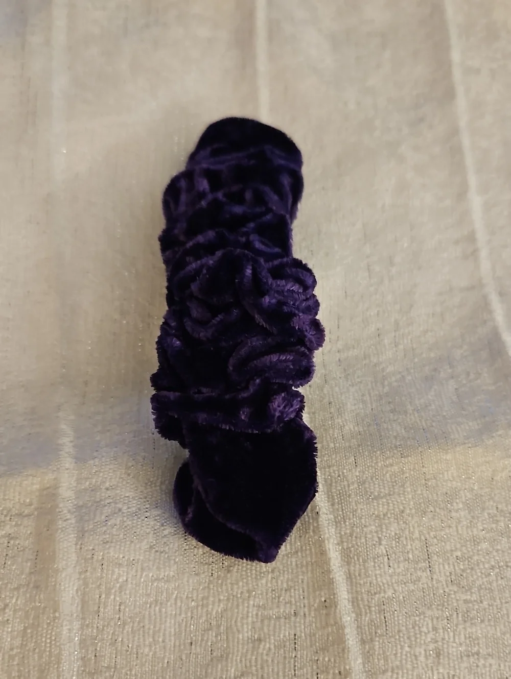 Vintage Dark Purple Velvet Ruffle Hair Barrette